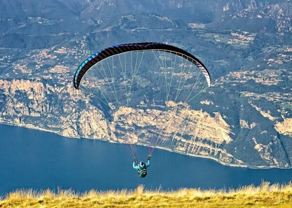 Paragliding in mountains
