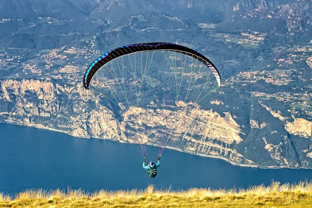 Paragliding in mountains