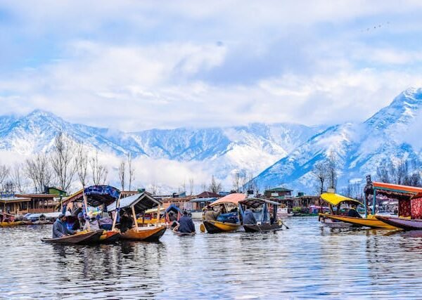 Dal Lake with houseboats in Srinagar