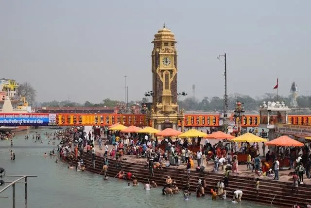 Haridwar ghat view during Do Dham Yatra