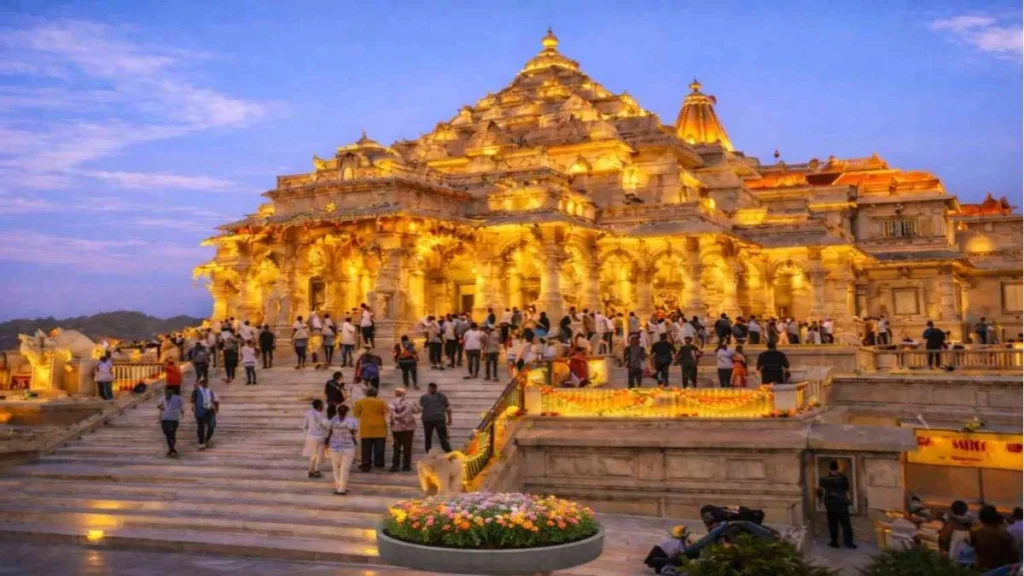 Evening view Ram Mandir Ayodhya in varanasi ayodhya tour package