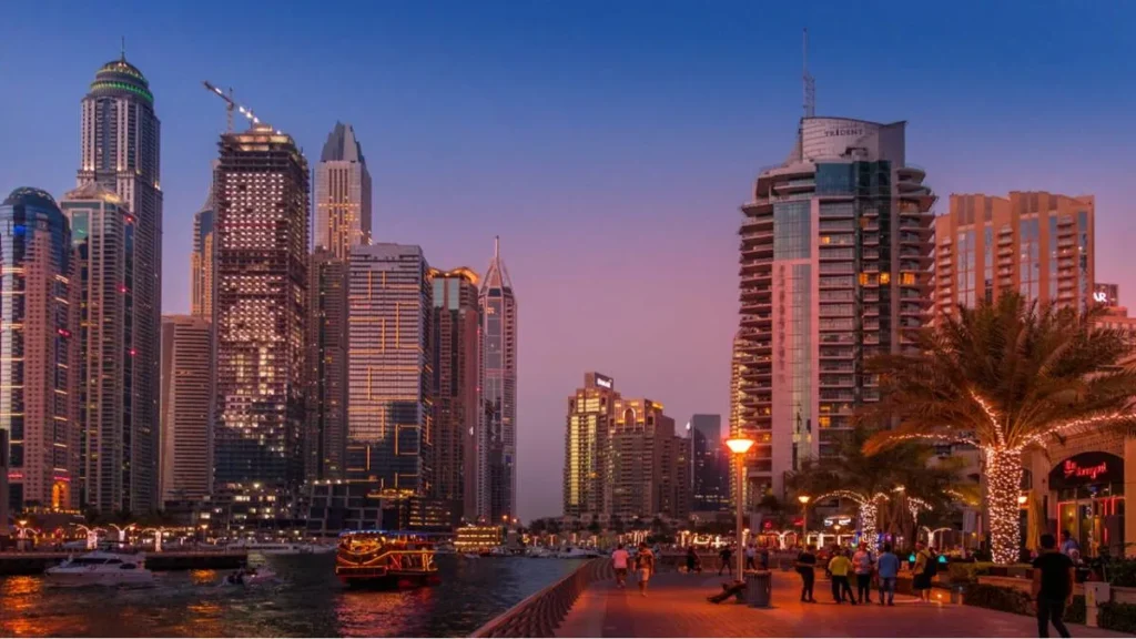 Dubai skyline waterfront view