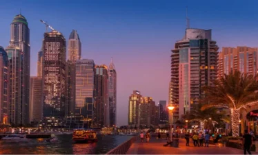 Dubai skyline waterfront view