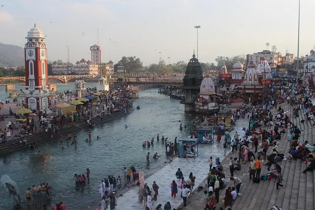 Haridwar Har Ki Pauri ghat during Do Dham Yatra