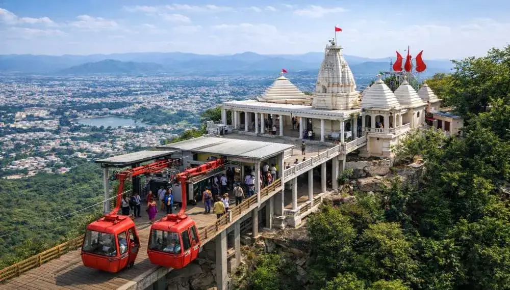 Karni Mata Mandir Udaipur ropeway view – places to visit in udaipur in 1 day