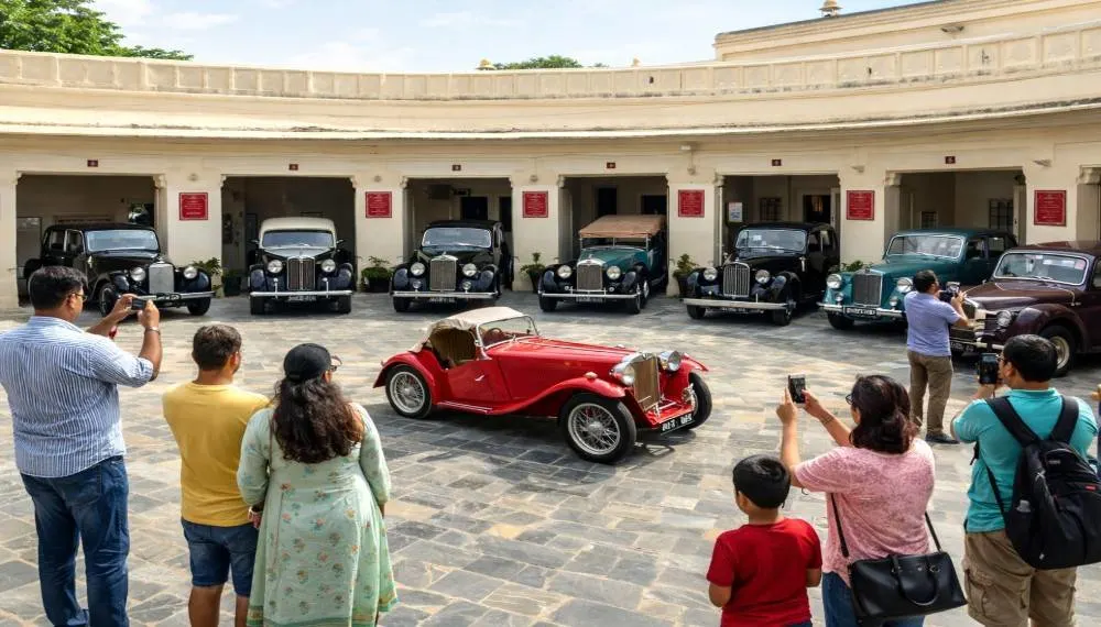 Classic vintage cars display in Udaipur Rajasthan