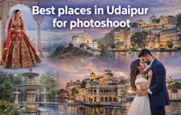 Best places in Udaipur for photoshoot featuring City Palace, Lake Pichola and romantic couple shoot locations