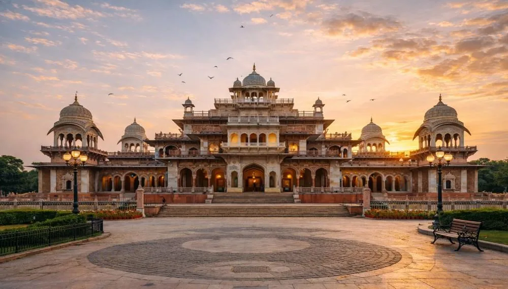 Front view of Albert Hall Museum Jaipur historic museum Rajasthan