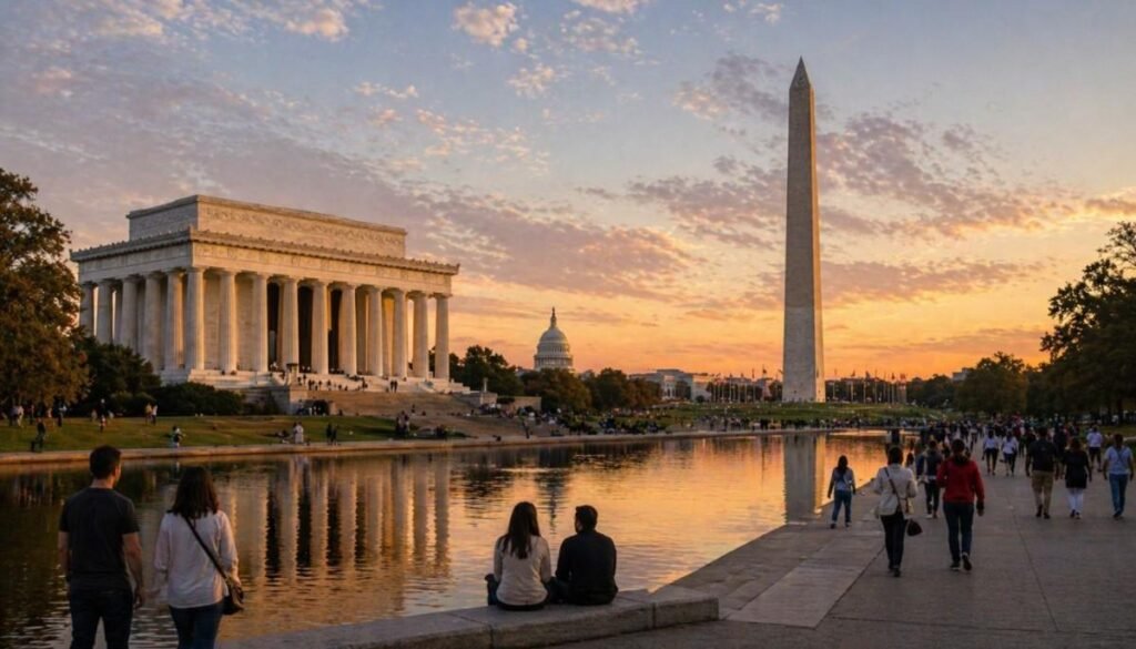 Best Places to Visit in USA – Washington DC Lincoln Memorial and Washington Monument