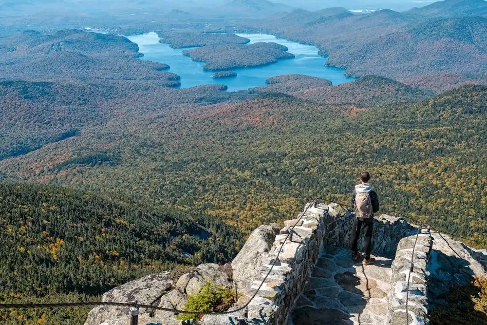 Scenic mountain and lake view in Adirondacks New York
