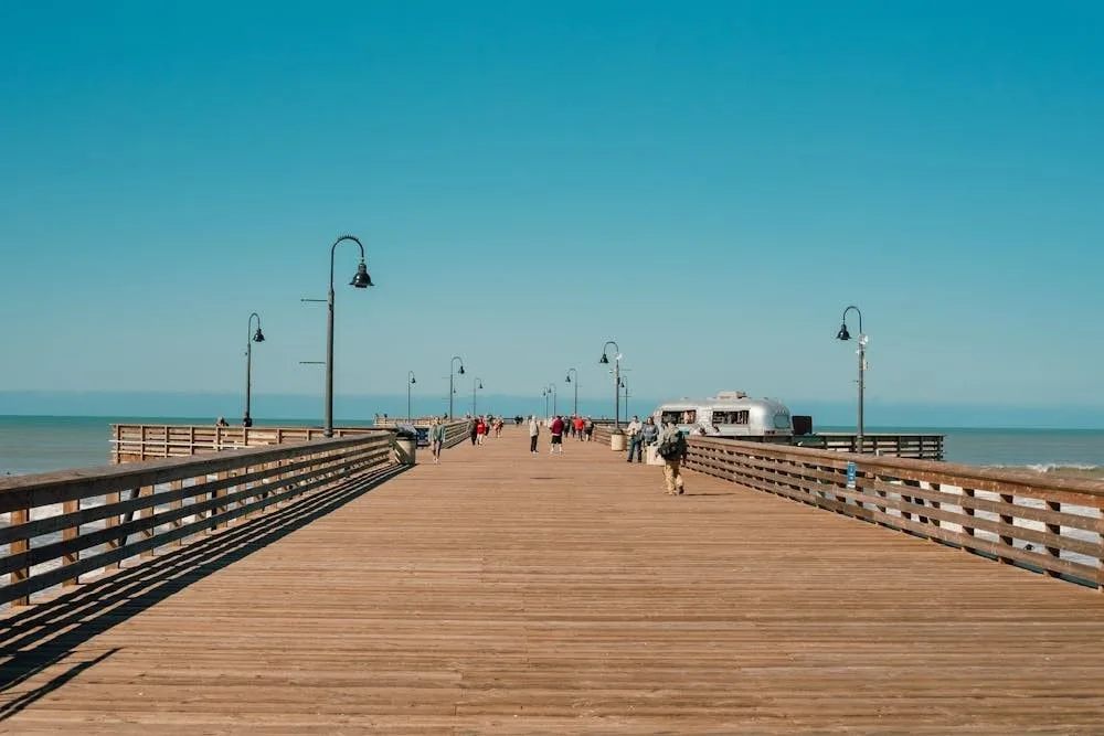 People walking on a wooden pier in Outer Banks North Carolina featured in Best Places to Visit in USA