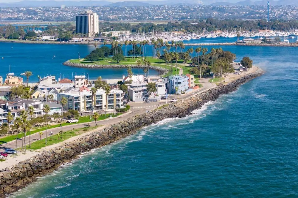 Beautiful coastline view in San Diego California featured in Best Places to Visit in July USA