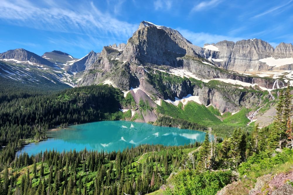 Grinnell Lake in Glacier National Park, one of the best places to visit in september usa