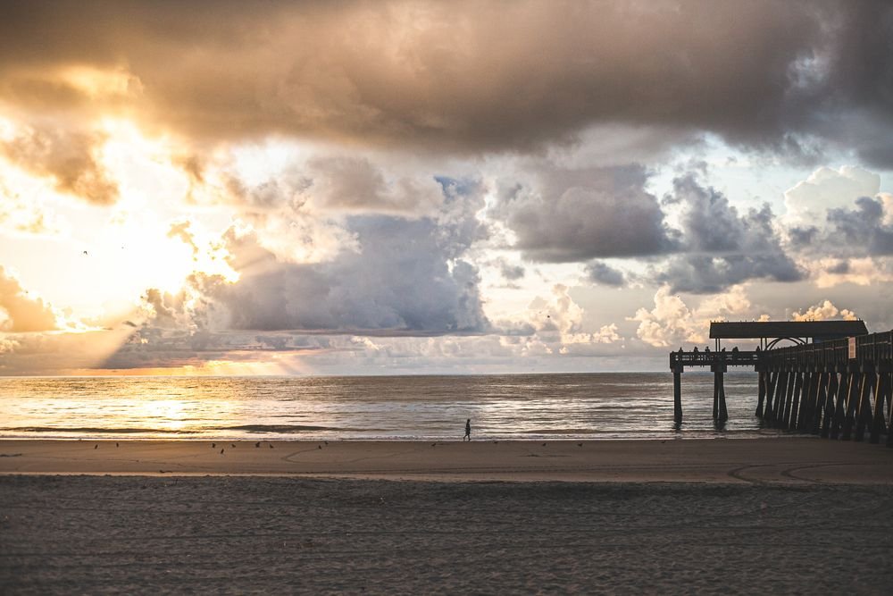 Tybee Island pier and pavilion sunset view, an amazing spot among the best beaches to visit in july.
