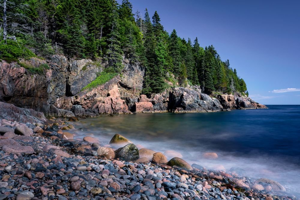 Rocky coastline at Acadia National Park, one of the best places to visit in september usa