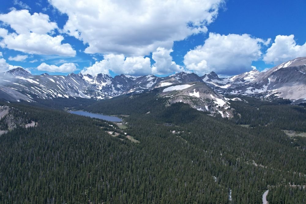 Snow-dusted mountain peaks and green alpine valleys at Rocky Mountain, one of the best national parks to visit in September.